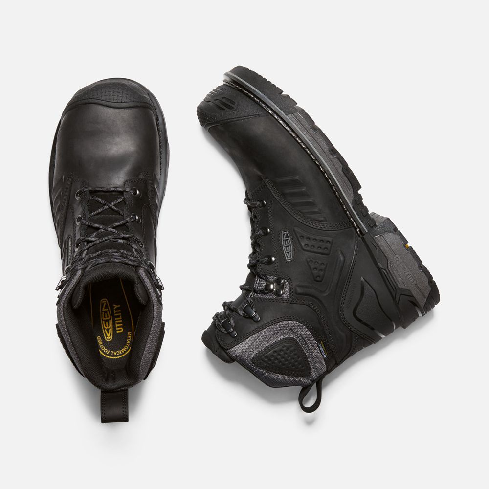 Botte de Travail Keen Homme Noir | Philadelphia 6\" Waterproof (Carbon-Fiber Toe) | AZEUL-2816